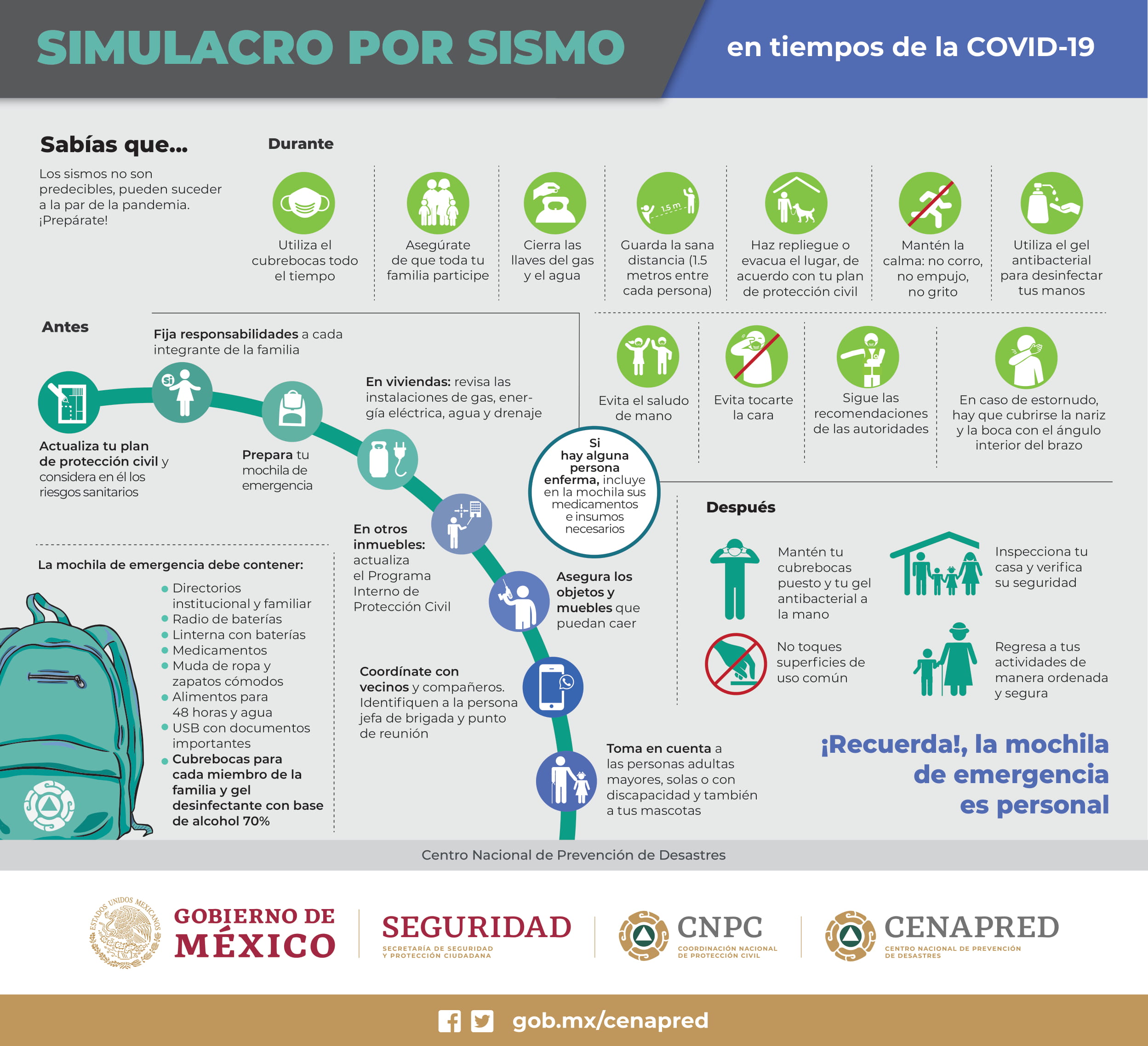 Infografía simulacro por sismo